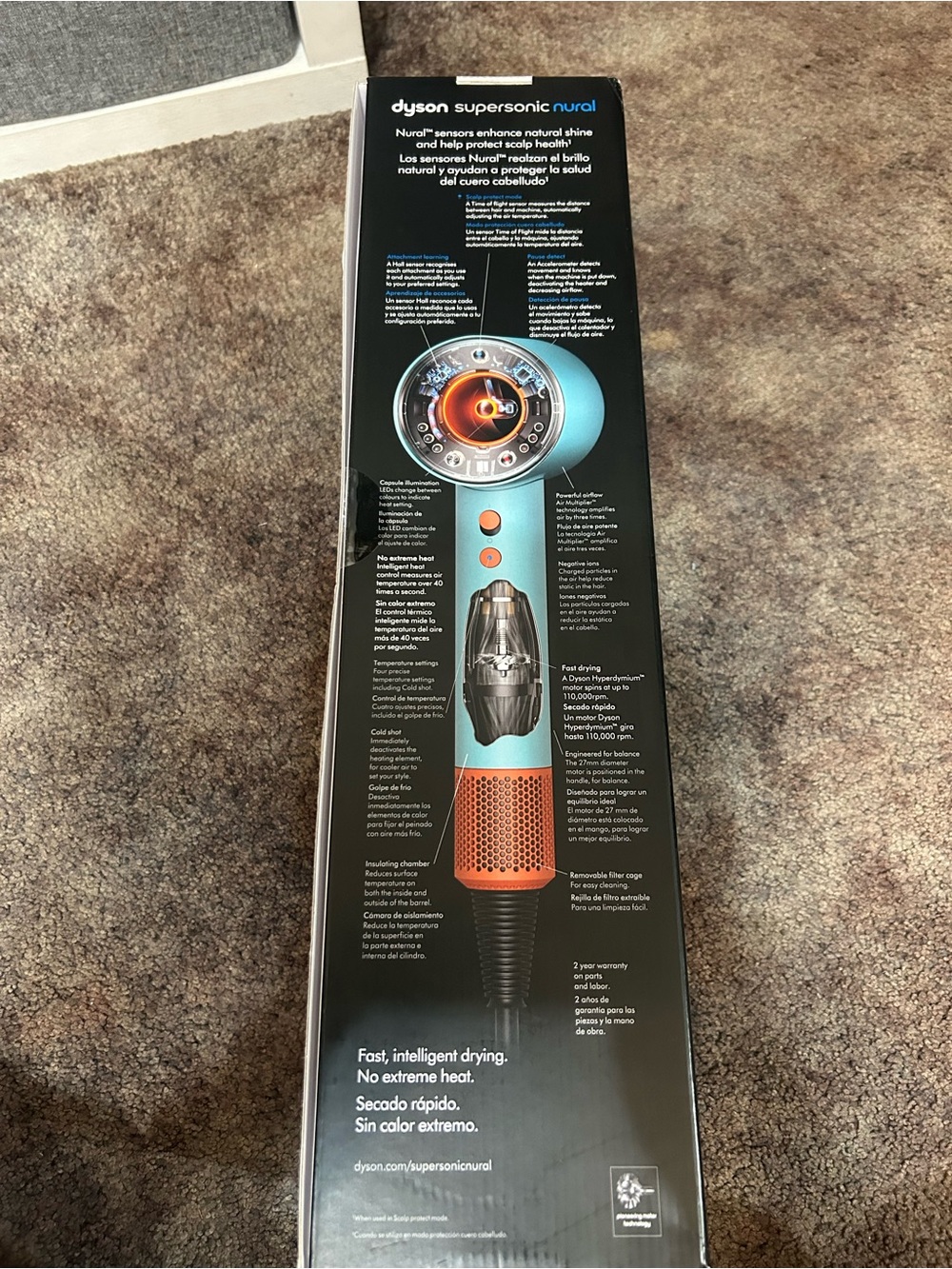 Dyson Men Grooming Hair Dryer with Multiple Attachments - Teal & Orange